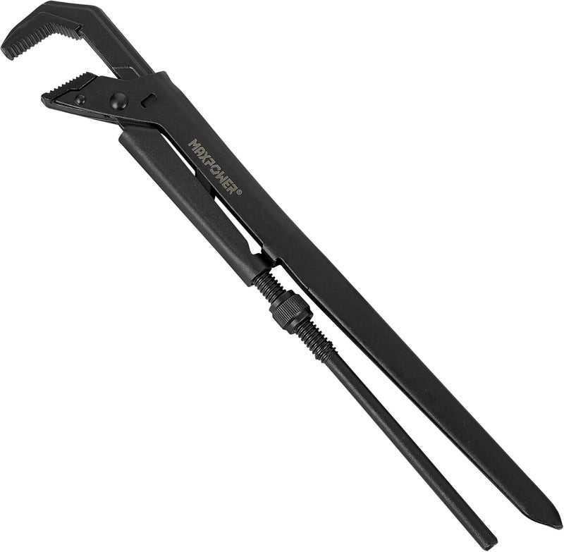 Max Power Swedish Pipe Wrench, 16 1/2-Inch Adjustable Swedish Pipe Spanner Plumbers Wrench with 90°Angled Jaw, Jaw MAX Opening Capacity 2.75" - Image 1